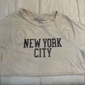 Aéropostale cropped New York City T-Shirt, white with blue letters